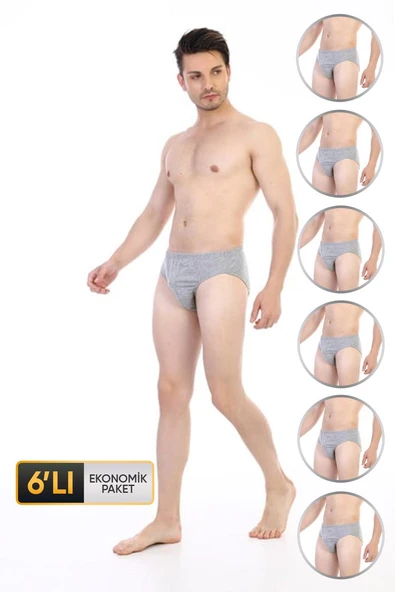 Erkek Süprem Gri Melanj Slip 741 6'Lı Ekonomik Paket ürün görseli 1