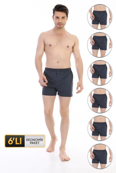 Erkek Penye Füme Boxer 805 6'lı Ekonomik Paket ürün görseli 1