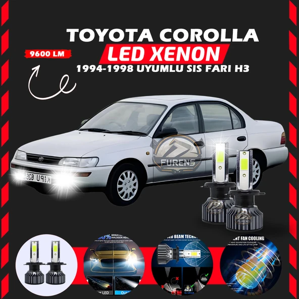 Toyota Corolla Efsane Kasa Sis Farı Uyumlu Şimşek Etkili Led Xenon Pro Series H3 ürün görseli 1