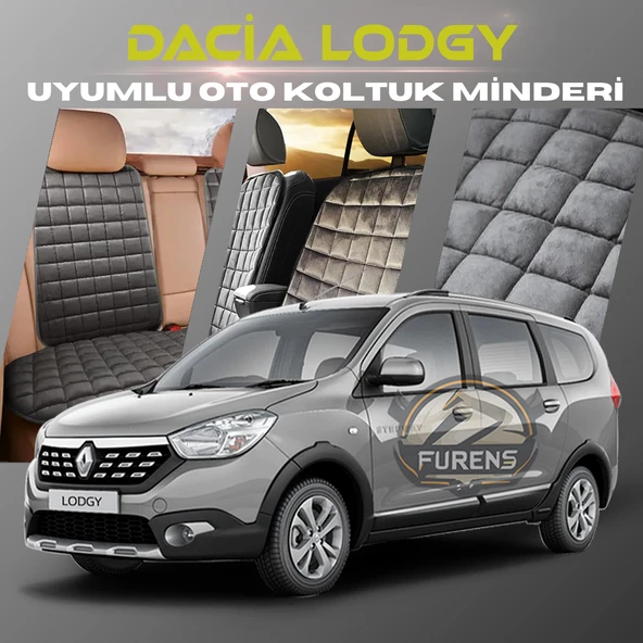 Dacia Lodgy Antrasit Renk Tay Tüyü Cepli & Terletmez Sırtlı Oto Koltuk Minder Seti - Koltuk Koruma Kılıfı (ÖN & ARKA TAM SET) ürün görseli 1