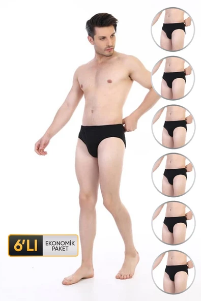 Erkek Süprem Siyah Slip 741 6'Lı Ekonomik Paket ürün görseli 1