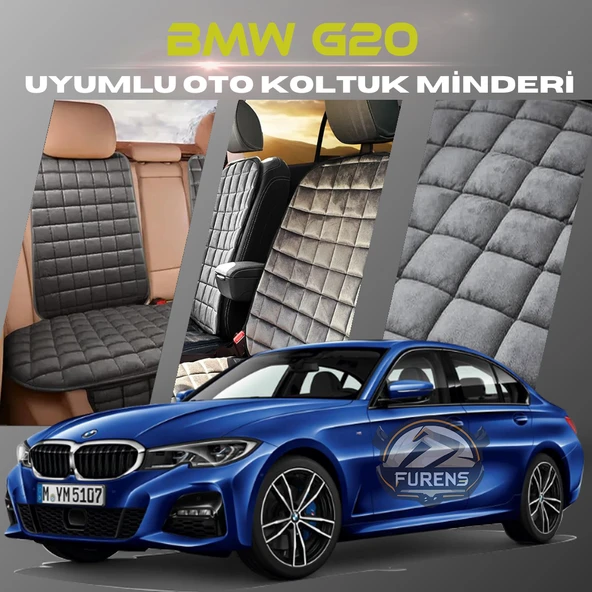 Bmw G20 Antrasit Renk Tay Tüyü Cepli & Terletmez Sırtlı Oto Koltuk Minder Seti - Koltuk Koruma Kılıfı (ÖN & ARKA TAM SET) ürün görseli 1