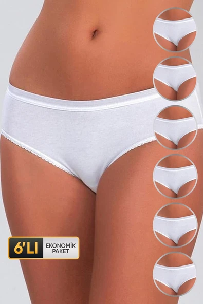 Kadın Basic Beyaz Bikini 623 6'lı Ekonomik Paket ürün görseli 1