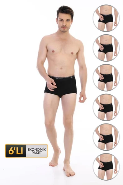 Erkek Ribana Klasik Siyah Slip 860 6'lı Ekonomik Paket ürün görseli 1