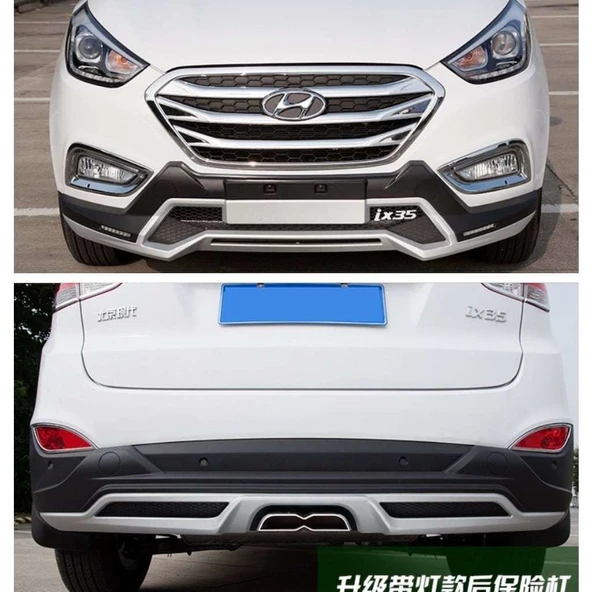 Hyundai İx35 Uyumlu -2010 Ön Ve Arka Koruma Çift Çıkış Egzozlu ürün görseli 1