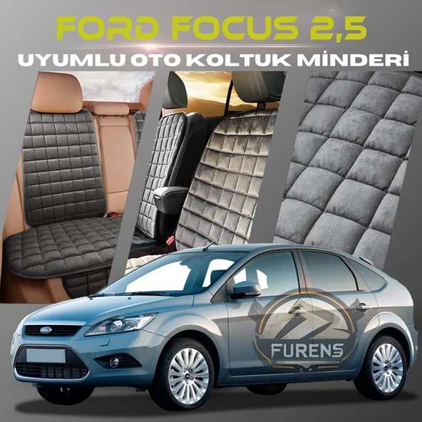 Ford Focus 2.5 Antrasit Renk Tay Tüyü Cepli & Terletmez Sırtlı Oto Koltuk Minder Seti - Koltuk Koruma Kılıfı (ÖN & ARKA TAM SET) ürün görseli 1