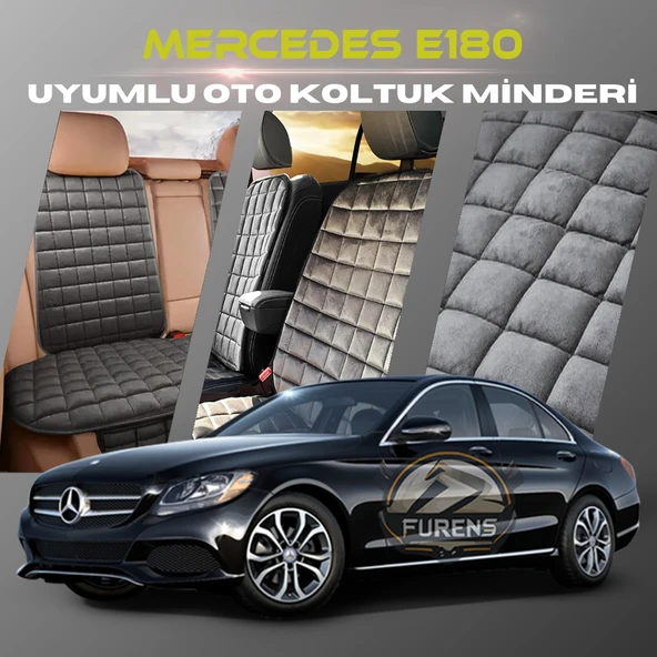Mercedes E180 Antrasit Renk Tay Tüyü Cepli & Terletmez Sırtlı Oto Koltuk Minder Seti - Koltuk Koruma Kılıfı (ÖN & ARKA TAM SET) ürün görseli 1