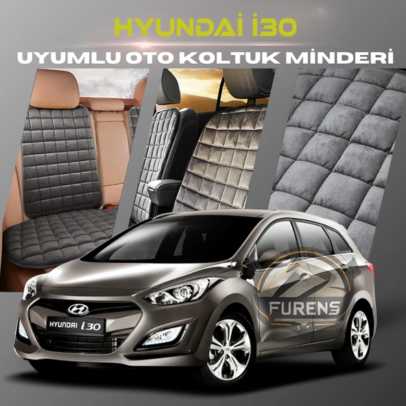 Hyundai İ30 Antrasit Renk Tay Tüyü Cepli & Terletmez Sırtlı Oto Koltuk Minder Seti - Koltuk Koruma Kılıfı (ÖN & ARKA TAM SET) ürün görseli 1