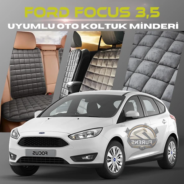 Ford Focus 3.5 Antrasit Renk Tay Tüyü Cepli & Terletmez Sırtlı Oto Koltuk Minder Seti - Koltuk Koruma Kılıfı (ÖN & ARKA TAM SET) ürün görseli 1