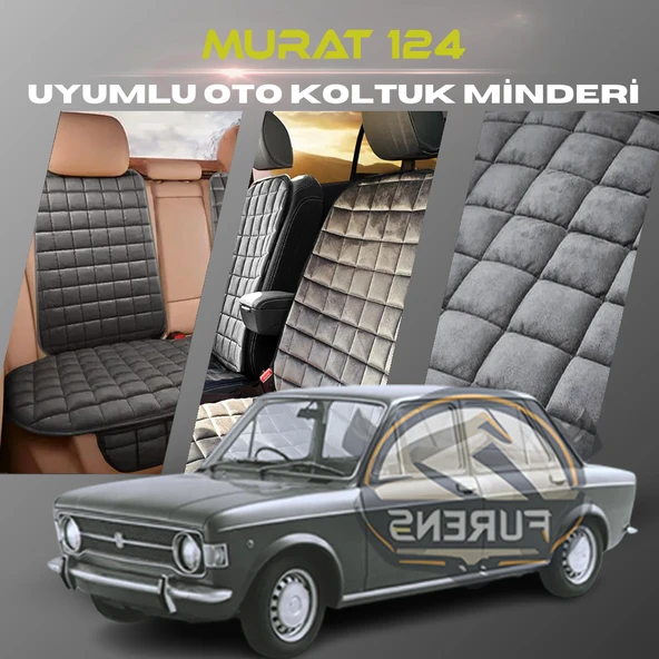 Murat 124 Antrasit Renk Tay Tüyü Cepli & Terletmez Sırtlı Oto Koltuk Minder Seti - Koltuk Koruma Kılıfı (ÖN & ARKA TAM SET) ürün görseli 1