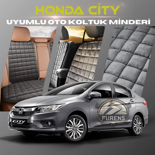 Honda City Antrasit Renk Tay Tüyü Cepli & Terletmez Sırtlı Oto Koltuk Minder Seti - Koltuk Koruma Kılıfı (ÖN & ARKA TAM SET) ürün görseli 1