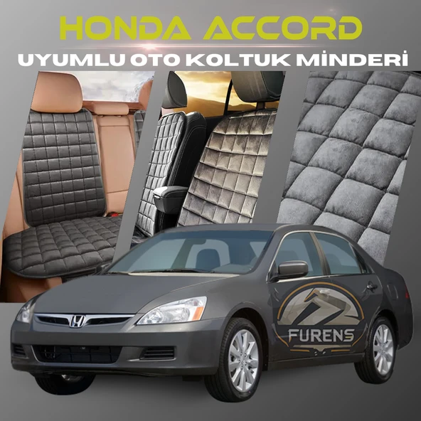 Honda Accord Antrasit Renk Tay Tüyü Cepli & Terletmez Sırtlı Oto Koltuk Minder Seti - Koltuk Koruma Kılıfı (ÖN & ARKA TAM SET) ürün görseli 1