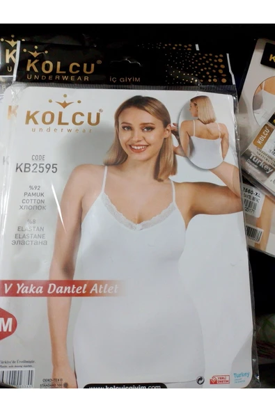 ABAYSTECH Kolcu  v yaka dantel atlet - Resim 3
