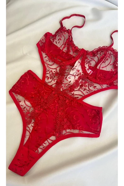 arona lingerie Dantelli Balenli Bodysuit ürün görseli 1