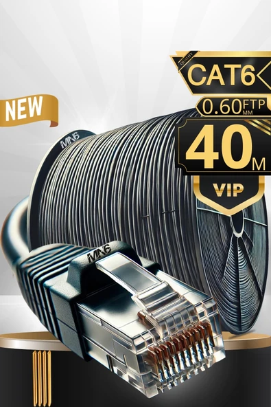MN6 M108XF 40 Metre Internet Kablosu/FTP 0,60MM Cat6 23AWG/İKI Kat Korumalı/ethernet Kablosu 40 Metre/iç Dış Mekan Uyumlu/high Performance Cable ürün görseli 1