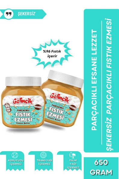 Gelincik Kahvaltılık Sürülebilir Doğal Katkısız 650gr Özel Üretim Şekersiz Fıstık Ezmesi ürün görseli 1