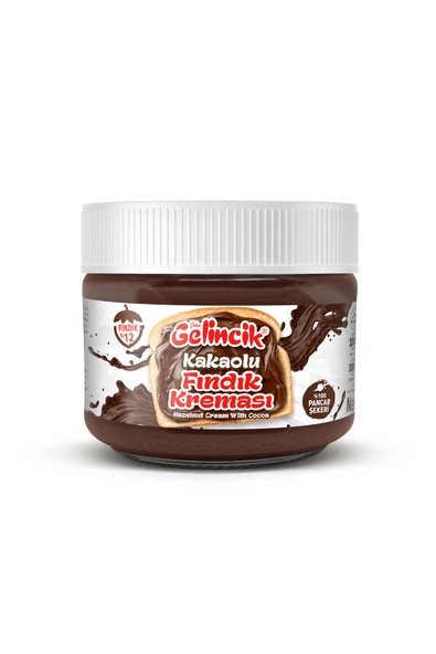 Gelincik Kahvaltılık Sürülebilir Doğal Katkısız 320gr Kavanoz Özel Üretim Kakaolu Fındık Kreması ürün görseli 1