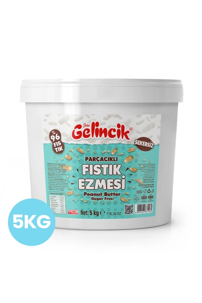 Gelincik Kahvaltılık Sürülebilir Doğal Katkısız 5kg Özel Üretim Şekersiz Parçacıklı Fıstık Ezmesi ürün görseli 1