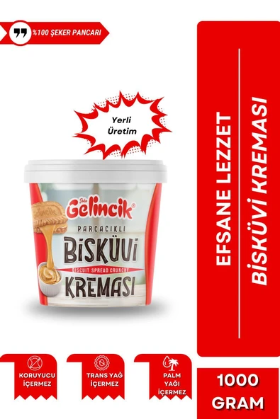 Gelincik Parçacıklı Bisküvi Kreması Smooth Özel Üretim 1kg Kahvaltılık Krema Bisküvi Kreması 1000gr ürün görseli 1