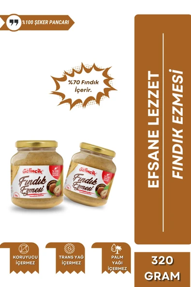 Gelincik Kahvaltılık Sürülebilir Doğal Katkısız 300gr Özel Üretim Fındık Ezmesi ürün görseli 1
