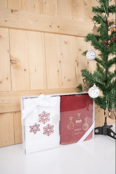 Pamuklu İkili 50x90 cm Desenli Nakışlı El & Yüz Havlu Seti Baveno ürün görseli 1