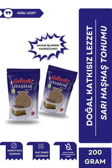 Gelincik Doğal Katkısız Sarı Haşhaş Tohumu 200gr ürün görseli 1
