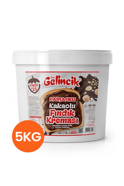 Gelincik Kahvaltılık Sürülebilir Doğal Katkısız 5kg Özel Üretim Kakaolu Fındık Kreması Parçacıklı ürün görseli 1