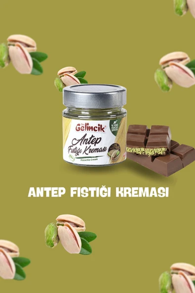 Gelincik Dubai Çikolatası İçin Doğal Katkısız 200GR Özel Üretim Antep Fıstığı Kreması Kahvaltılık Sürülebilir ürün görseli 1
