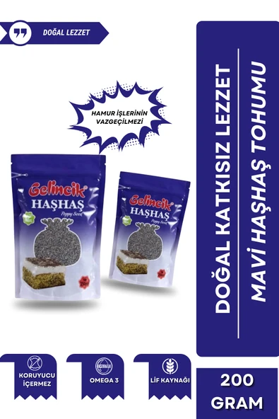 Gelincik Doğal Katkısız Mavi Haşhaş Tohumu 200 gr ürün görseli 1