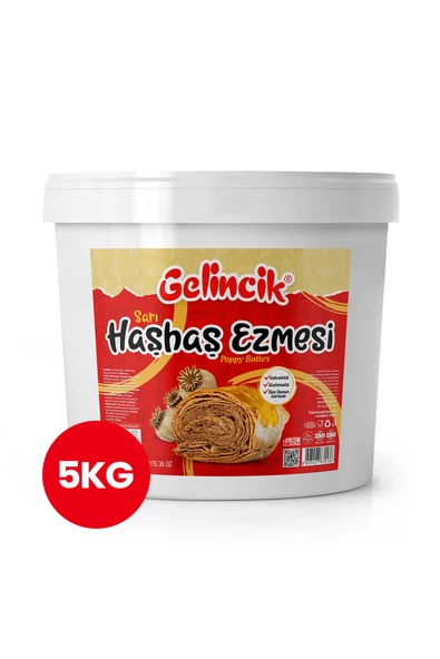 Gelincik Hamur Işlerinde Kahvaltılık Doğal Katkısız 5kg Özel Üretim Sarı Haşhaş Ezmesi ürün görseli 1