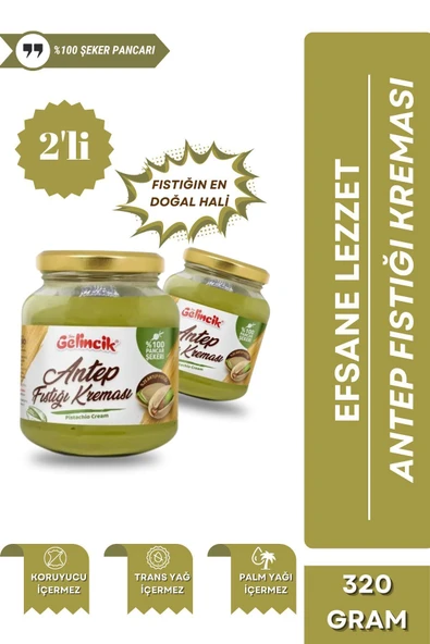 Gelincik 2'li Set Kahvaltılık Sürülebilir Katkısız 320gr Özel Üretim Antep Fıstığı Kreması Dubai Çikolası ürün görseli 1
