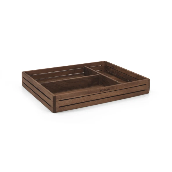 Woodsaka 3line Sade Organizer ve Aksesuar Kutusu - Ceviz ürün görseli 1