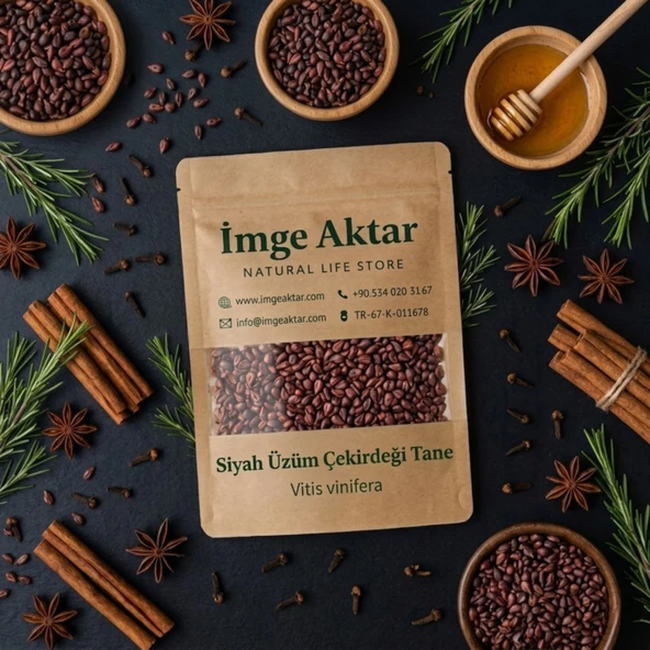 Siyah Üzüm Çekirdeği Tane 100g ürün görseli 1
