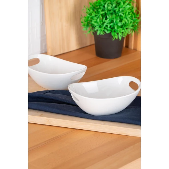 BİANCO PERLA OVAL KASE - 16.5 CM - Resim 2