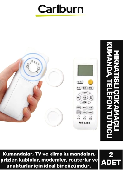 Pratik Yapışkanlı Kolay Monte Duvar Sabitleme Mıknatıslı Çok Amaçlı Kumanda Telefon Tutucu 2 ADET ürün görseli 1