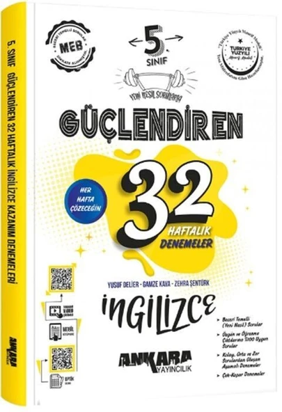 5. Sınıf İngilizce Güçlendiren 32 Haftalık Denemeleri Ankara Yayıncılık ürün görseli 1