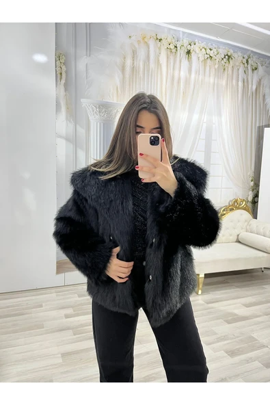 Şal Yaka Siyah Kürk - Resim 2