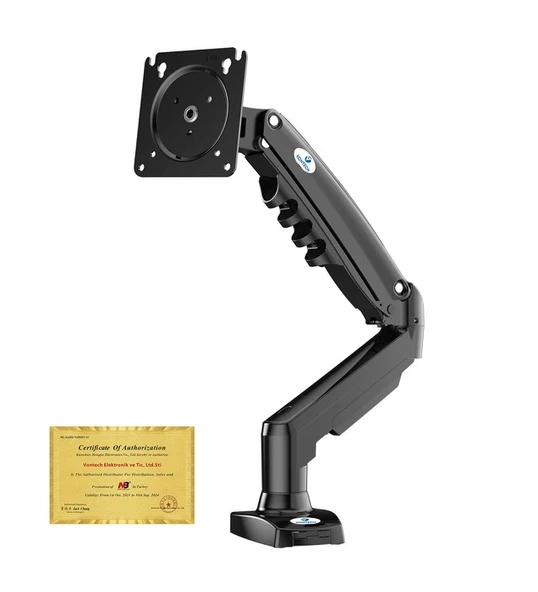 Cg İthalat Vontech F80-MNT01 Alüminyum,Amortisörlü 17"-30"  Tek Kollu Monitör Aparat ürün görseli 1