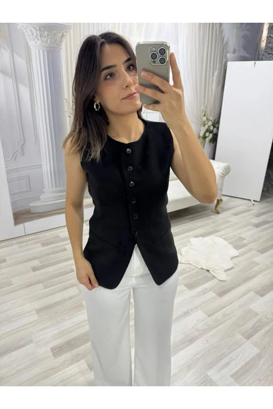 SİYAH SÜET YELEK ürün görseli 1