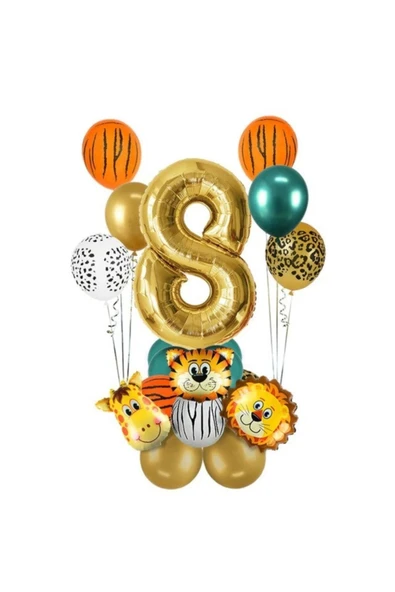 Gold Safari Temalı Balon Seti 8 Yaş ürün görseli 1