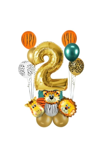 2 Yaş Gold Safari Temalı Balon Seti ürün görseli 1