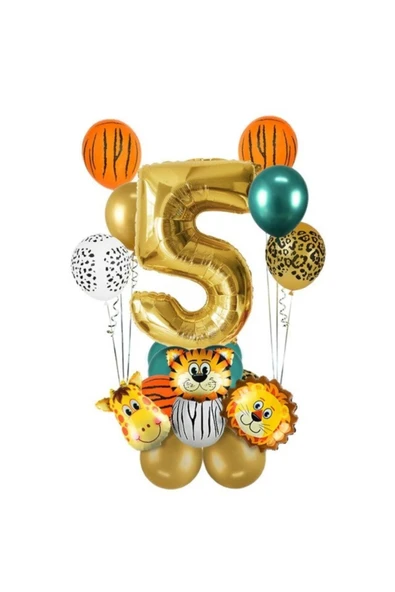 5 Yaş Gold Safari Temalı Balon Seti ürün görseli 1