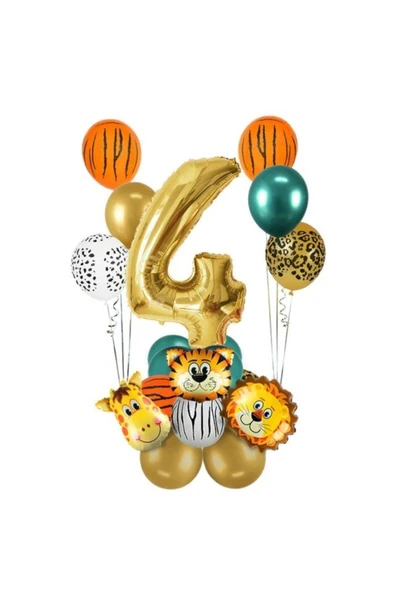 4 Yaş Gold Safari Temalı Balon Seti ürün görseli 1