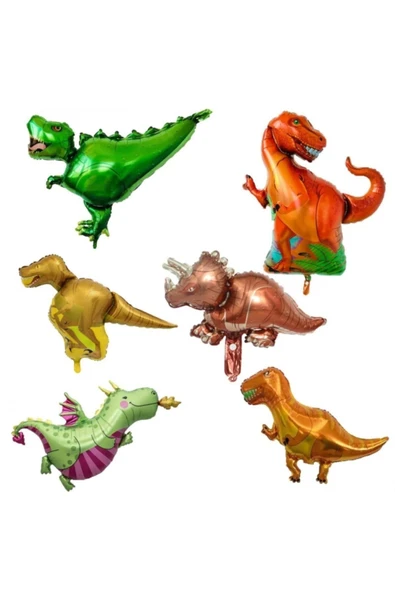 Dinozor Temalı Folyo Balon Seti 6'lı ürün görseli 1