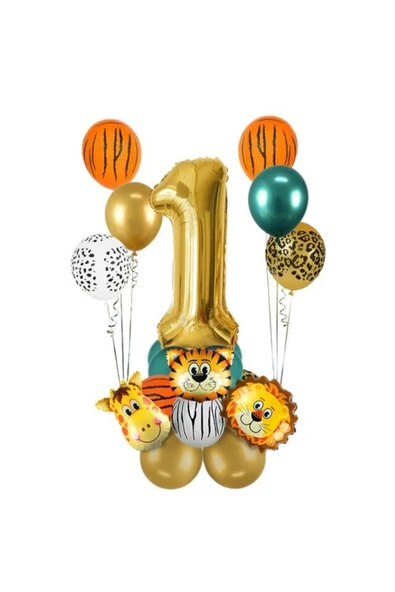 1 Yaş Gold Safari Temalı Balon Seti ürün görseli 1