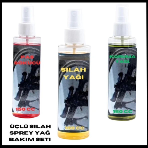 Uyguna-Yakala Sprey Yağ Üçlü Silah Bakım Seti -YAG-003 ürün görseli 1