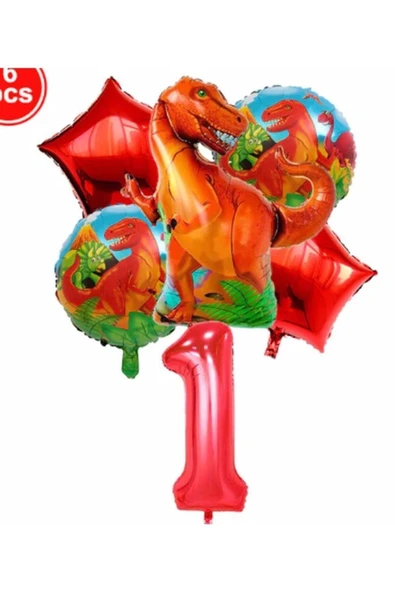 Dinazor Konsept 1 Yaş Balon Set Dinazor T-rex Konsept Doğum Günü Set Yaş Balon Set ürün görseli 1