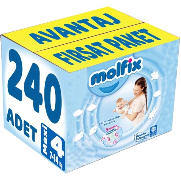 Molfix Bebek Bezi 4 Beden 7-14 KG Maxi 248 Adet Avantaj Fırsat Pk ürün görseli 1