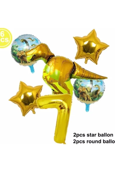 Dinazor Konsept 7 Yaş Balon Set T-rex Dinazor Konsept Doğum Günü Set Yaş Balon Set ürün görseli 1