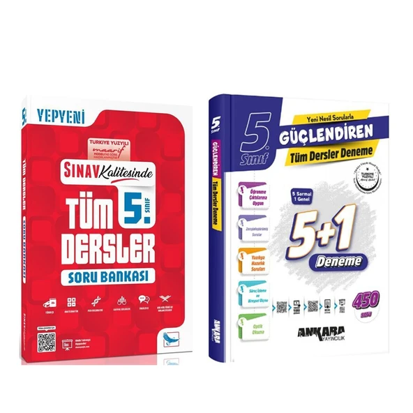 Sınav Yayınları 5.Sınıf Tüm Dersler Soru Bankası ve Ankara Yayıncılık Deneme Seti 2 Kitap ürün görseli 1
